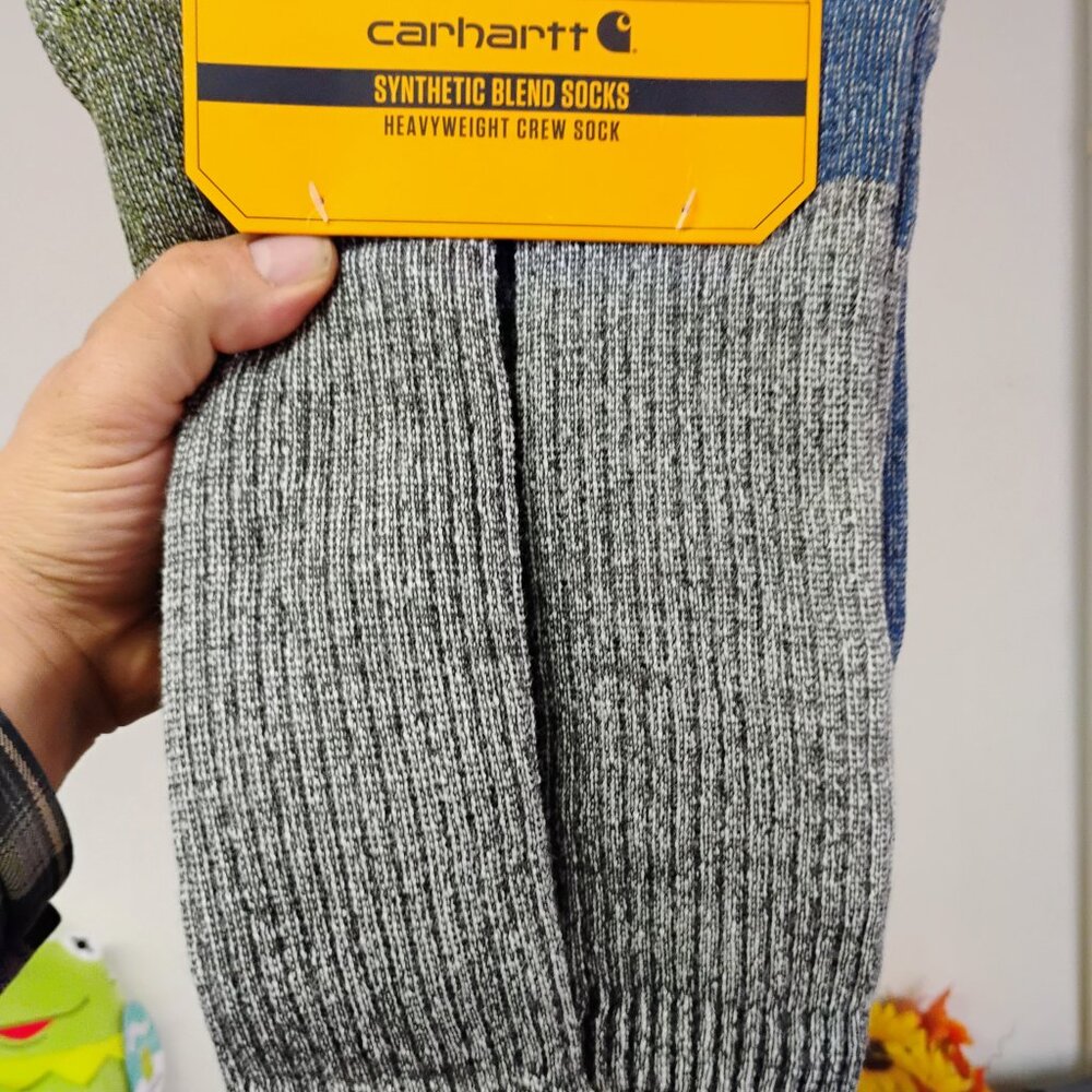 4x Carhartt Crew Socks Heavyweight Cushion Boot Winter Warmth 4 Pairs Large